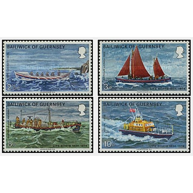 Guernsey 1974 - Life Boats, serie neuzata Guernsey 1974 - Life Boats, serie neuzata