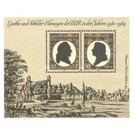 DDR 1982 - Goethe & Schiller, colita neuzata DDR 1982 - Goethe & Schiller, colita neuzata
