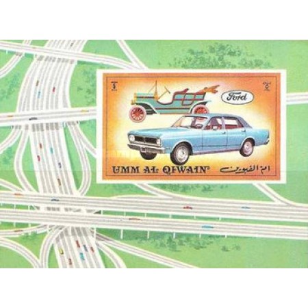 Umm al Qiwain 1972 - Mașini de epoca, Ford, colita nedantelata neuzata