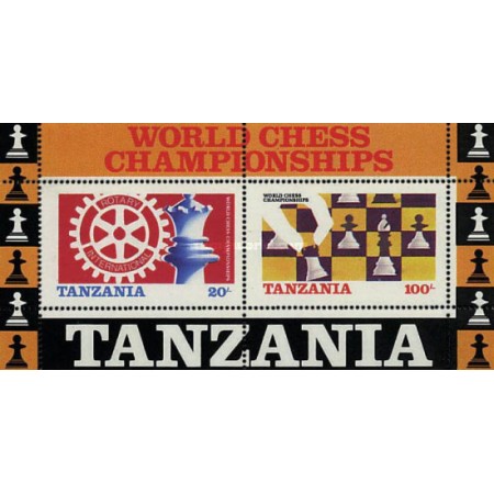 Tanzania 1986 - CM sah, bloc neuzat Tanzania 1986 - CM sah, bloc neuzat