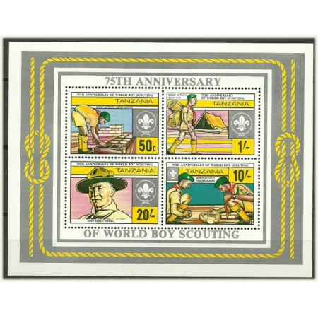 Tanzania 1982 - Cercetasi, bloc neuzat Tanzania 1982 - Cercetasi, bloc neuzat