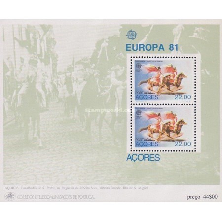 Portugal Azore 1981 - Europa, colita neuzata Portugal Azore 1981 - Europa, colita neuzata