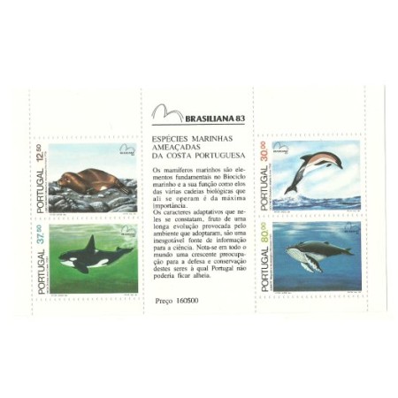 Portugalia 1983 - fauna marina, bloc neuzata Portugalia 1983 - fauna marina, bloc neuzata