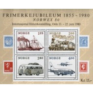 Norvegia 1980 - Transport, tren, avion, vapor, bloc neuzat