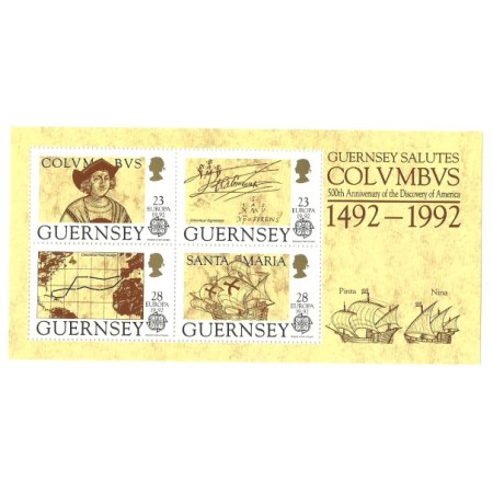 Guernsey 1992 - Europa-Columbus, bloc neuzat Guernsey 1992 - Europa-Columbus, bloc neuzat