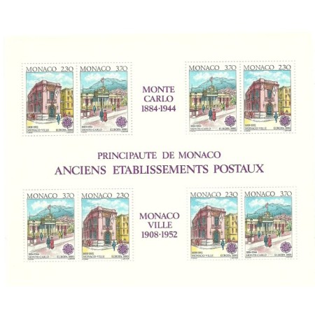 Monaco 1990 - Europa-arhitectura, bloc neuzat Monaco 1990 - Europa-arhitectura, bloc neuzat
