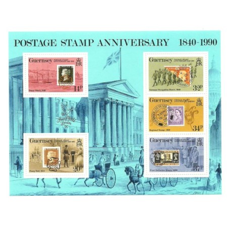 Guernsey 1990 - ziua marcii postale, bloc neuzat Guernsey 1990 - ziua marcii postale, bloc neuzat
