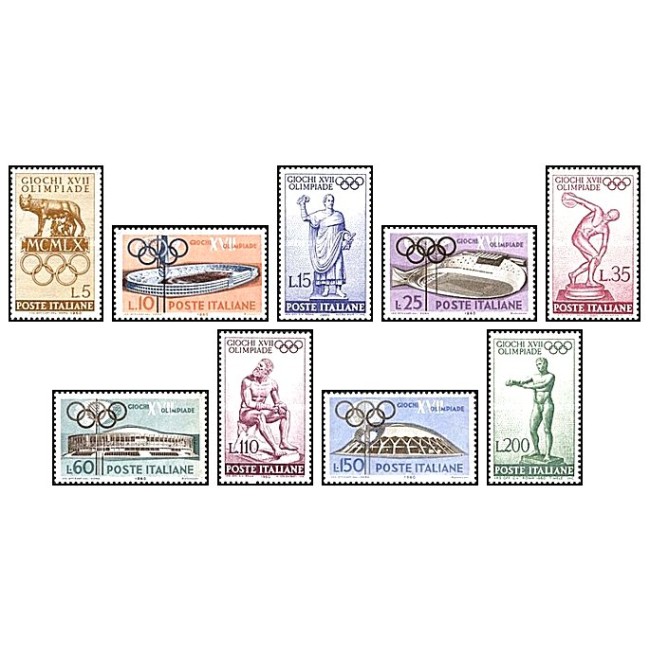 Italia 1960 - Jocurile Olimpice Roma, serie neuzata