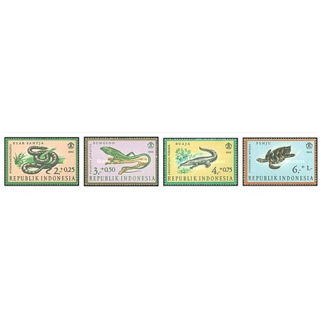 Indonesia 1966 - Fauna, reptile, serie neuzata Indonesia 1966 - Fauna, reptile, serie neuzata