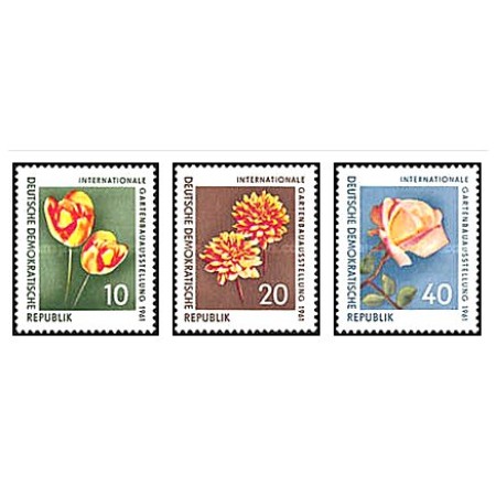 DDR 1961 - flori de gradina, serie neuzata DDR 1961 - flori de gradina, serie neuzata