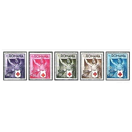 1941 - Crucea Rosie, serie nestampilata cu sarniere