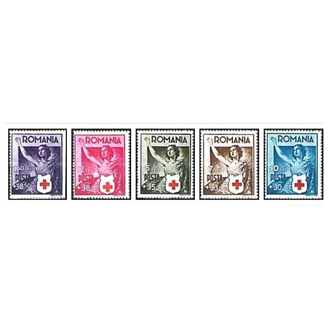 1941 - Crucea Rosie, serie nestampilata cu sarniere