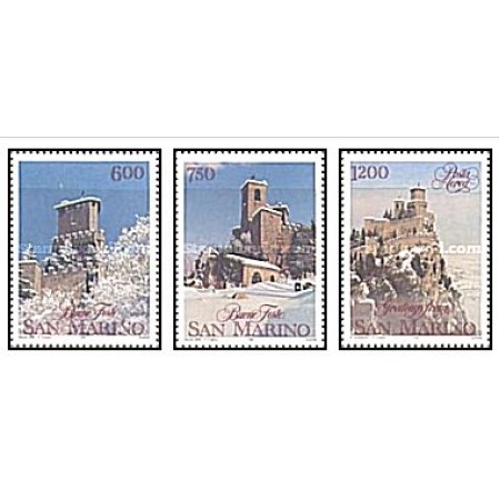 San Marino 1991 - Craciun, castele, serie neuzata San Marino 1991 - Craciun, castele, serie neuzata