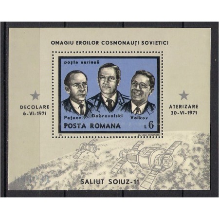 1971 - Soiuz 11, cosmonauti, colita neuzata 1971 - Soiuz 11, cosmonauti, colita neuzata