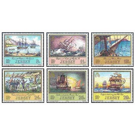 Jersey 1983 - Nave maritime-picturi, serie neuzata Jersey 1983 - Nave maritime-picturi, serie neuzata