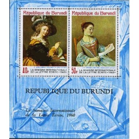 Burundi 1968 - picturi, arta, colita neuzata Burundi 1968 - picturi, arta, colita neuzata