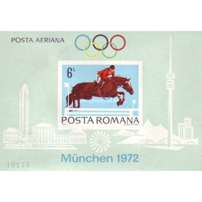 1972 - Preolimpiada Munchen, călărie, colita nedantelata neuzata 1972 - Preolimpiada Munchen, călărie, colita nedantelata neuzata