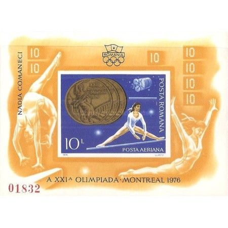 1976 - Medalii Olimpice, JO Montreal, colita nedantelata neuzata