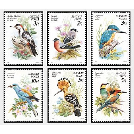 Ungaria 1990 - Pasari, fauna, serie neuzata
