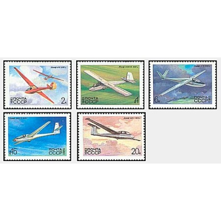 URSS 1983 - Avioane, planoare, serie neuzata URSS 1983 - Avioane, planoare, serie neuzata