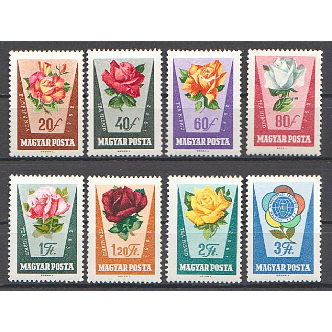 Ungaria 1962 - Trandafiri, flori, serie neuzata