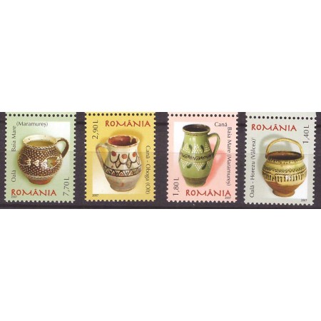 2007 - Ceramica romaneasca, oale si cani I serie neuzata 2007 - Ceramica romaneasca, oale si cani I serie neuzata