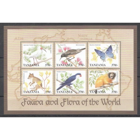 Tanzania 1998 - Fauna si flora, bloc neuzat Tanzania 1998 - Fauna si flora, bloc neuzat