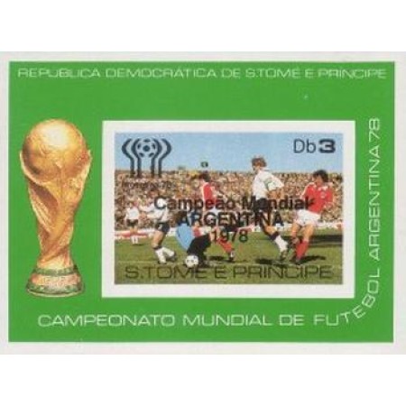 Sao Tome 1979 - Fotbal, supr., colita ndt neuzata Sao Tome 1979 - Fotbal, supr., colita ndt neuzata