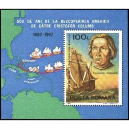1992 - 500 Ani de la Descop. Americii, colita neuzata