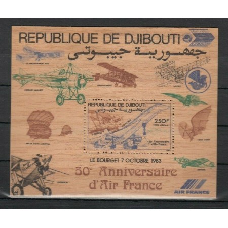 Djibouti 1983 - 50th Anniv of Air France colita neuzata Djibouti 1983 - 50th Anniv of Air France colita neuzata