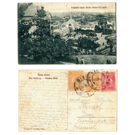 Ocna Sibiului 1923 - Ilustrata circulata