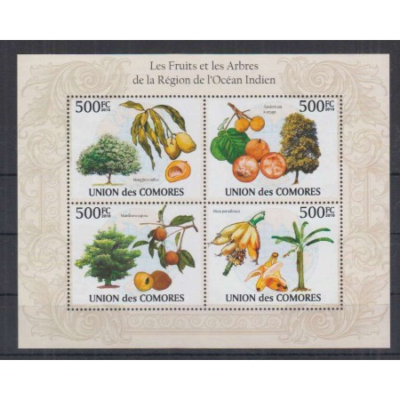 Comores 2010 - Flora, fructe, bloc neuzat Comores 2010 - Flora, fructe, bloc neuzat