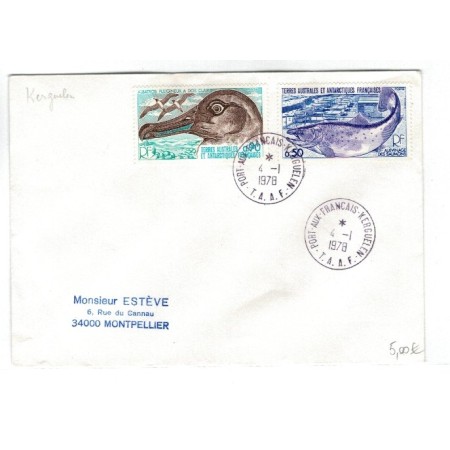 T.A.A.F. 1978 - Plic circulat din Kerguelen cu Mi117,118 T.A.A.F. 1978 - Plic circulat din Kerguelen cu Mi117,118