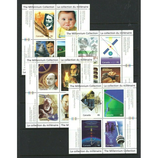 Canada 2000 - Millennium (4th serie), serie blocuri neuzate Canada 2000 - Millennium (4th serie), serie blocuri neuzate