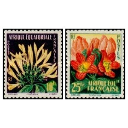 French Equatorial Africa 1958 - Flori, serie neuzata French Equatorial Africa 1958 - Flori, serie neuzata