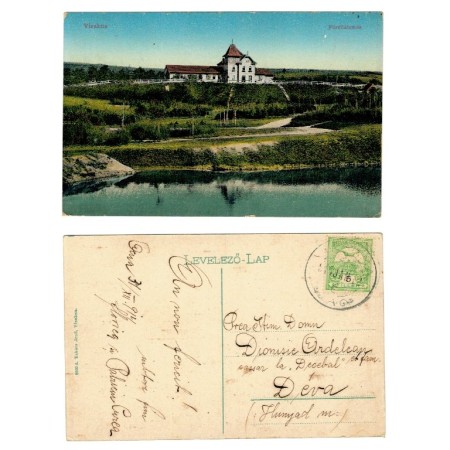 Ocna Sibiului 1914 - Gara, ilustrata circulata