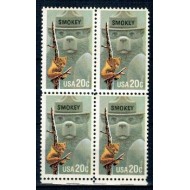SUA 1984 - Ursul Smokey, bloc de 4 neuzat