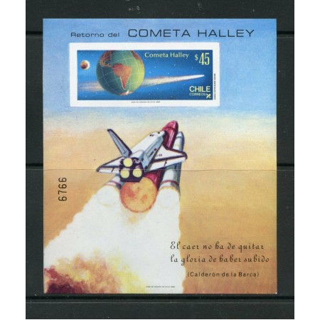 Chile 1985 - Cometa Halley, colita ndt neuzata Chile 1985 - Cometa Halley, colita ndt neuzata