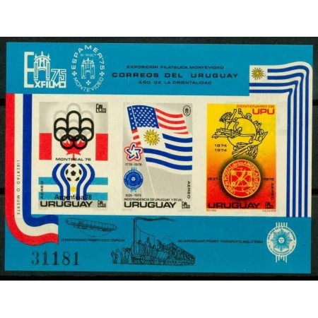 Uruguay 1975 - Expozitii, evenimente, bloc ndt neuzat Uruguay 1975 - Expozitii, evenimente, bloc ndt neuzat