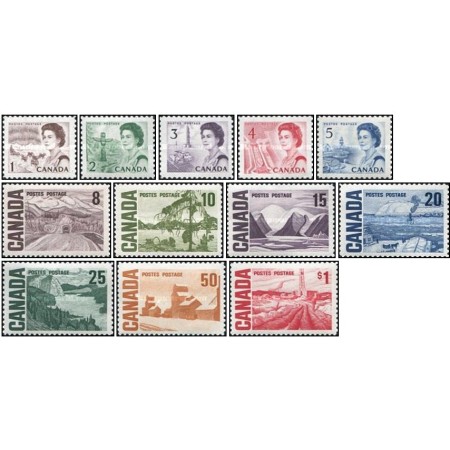 Canada 1967 - Centenar, peisaje, Regina, serie neuzata Canada 1967 - Centenar, peisaje, Regina, serie neuzata
