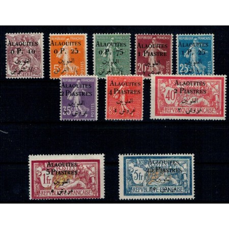 Alaouites 1925 - Supratipar pe Franta, serie incompl. nestampila Alaouites 1925 - Supratipar pe Franta, serie incompl. nestampila