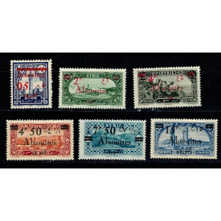 Alaouites 1926/28 - Vederi, supratipar, Mi53-58 serie nestampila Alaouites 1926/28 - Vederi, supratipar, Mi53-58 serie nestampila