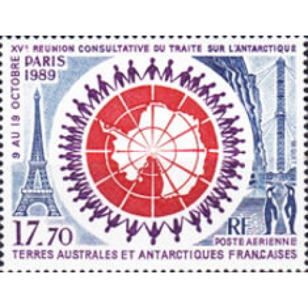 French South and Antarctic Terr. 1989 - Antarctic Treaty, neuzat French South and Antarctic Terr. 1989 - Antarctic Treaty, neuzat