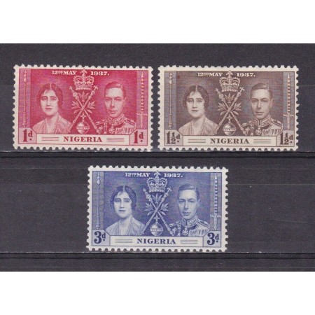 Nigeria 1937 - Coronarea, serie neuzata