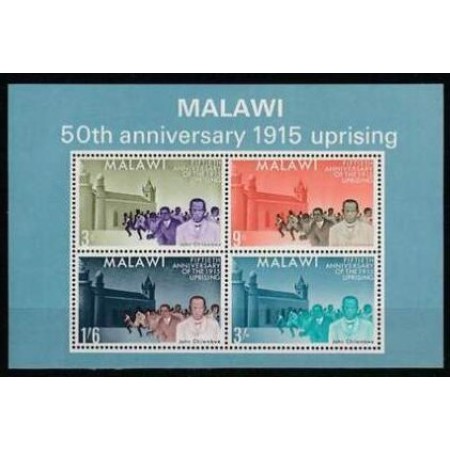Malawi 1965 - Aniversarea revoltei din 1915, bloc neuzat Malawi 1965 - Aniversarea revoltei din 1915, bloc neuzat