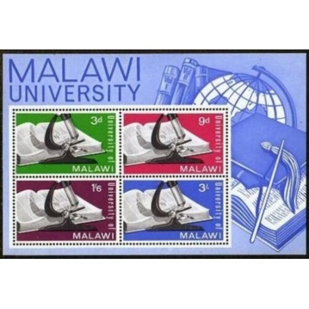 Malawi 1965 - Universitatea, microscop, bloc neuzat Malawi 1965 - Universitatea, microscop, bloc neuzat