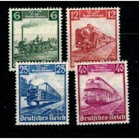 Deutsches Reich 1935 - Locomotive, trenuri, serie nestampilata cu sarniere Deutsches Reich 1935 - Locomotive, trenuri, serie nestampilata cu sarniere
