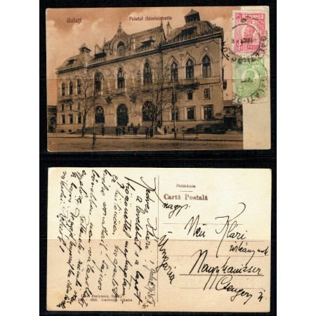 Galati 1926 - Palatul administrativ, ilustrata circulata, TCV
