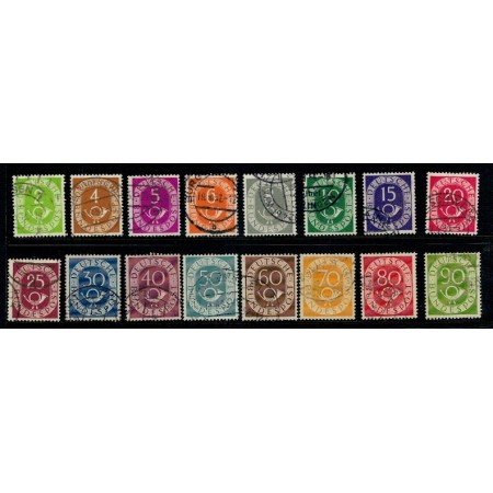 Bundes 1951 - Posthorn, serie stampilata Bundes 1951 - Posthorn, serie stampilata
