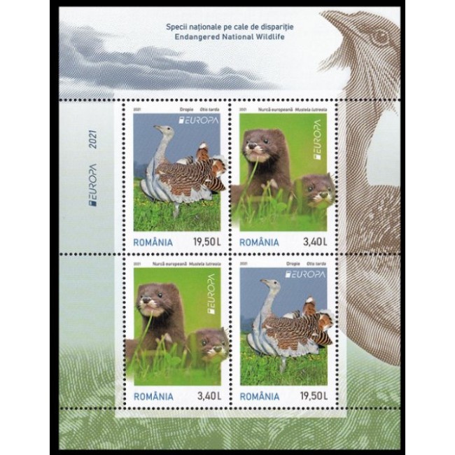 2021 - Europa, specii nationale periclitate, bloc neuzat